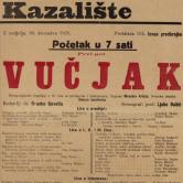 Notice for the play Vučjak, December 1923