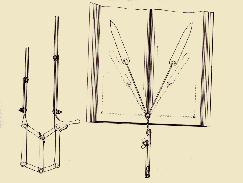Outline of page turner-a mechanical device used to turn the pages of all reading materials, Kiepach's patent