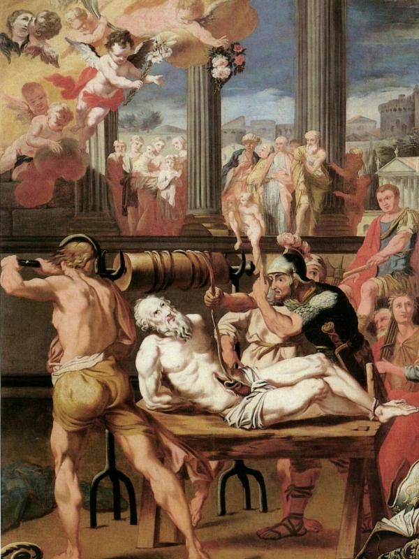 Mučenje sv. Erazma iz prve polovice 18. stoljeća nalazi se unutar crkve