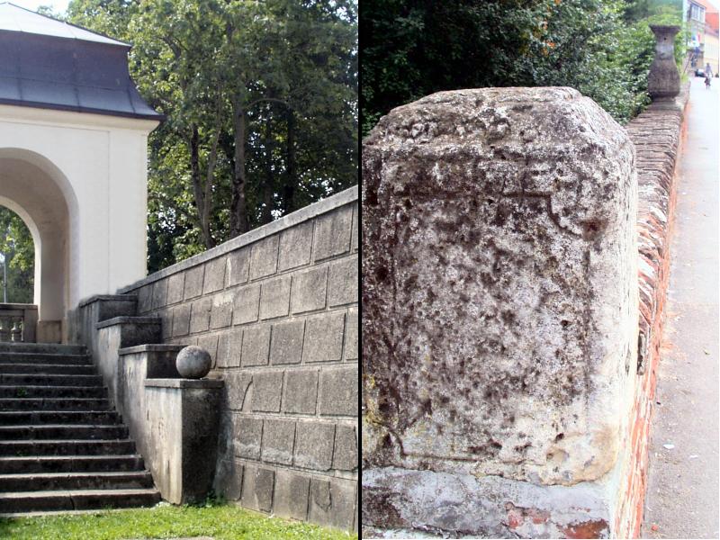 The remains of the town wall, on the left the wall near the Church of St. Ana