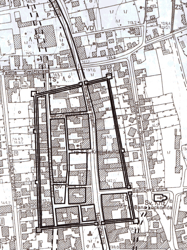 Connection between the Lower Town wall (after 1405) and the town today