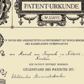 Patent letter for illumination dynamo sent by Austrian Patent Office