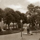 main town square with the bust of Antun Nemčić, 1907