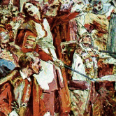Križevci Bloody Assembly in 1397 made by Oton Iveković (1914) in the Church of the Holy Cross